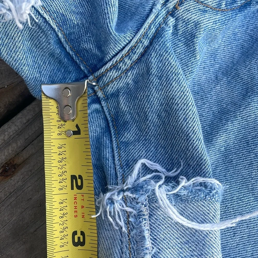 AGOLDE Light Blue High-Rise Denim Jean Shorts - Picture 6 of 8